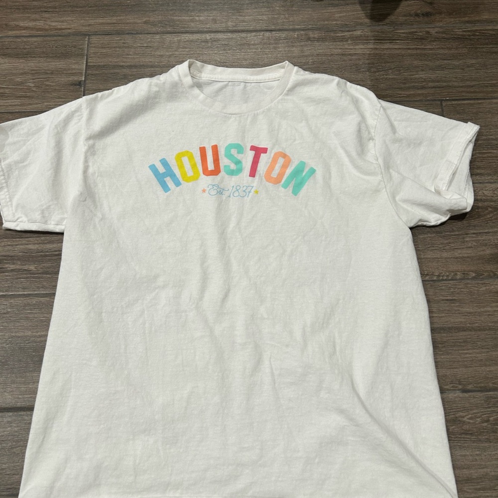 White Houston Graphic T-Shirt